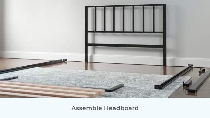 Lori Metal Platform Bed with Vertical Bar Headboard - Brookside Home, 2 of 9, play video