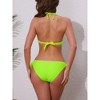 INSPIRE CHIC Women's Knot Twist Halter Double Straps Tie Back Bra Triangle Bottoms Swimwear Bikini Sets 2 Sets - 3 of 4