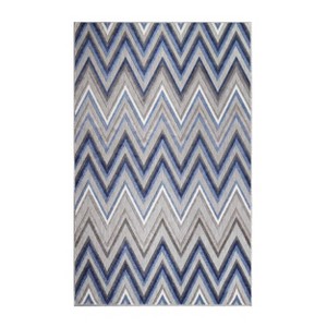 Modern Geometric Zig-Zag Indoor Outdoor Runner or Area Rug by Blue Nile Mills - 1 of 4