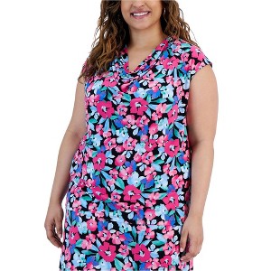 Kasper Womens Flower Floral Peasant Blouse, Multicoloured, 3X - 1 of 1