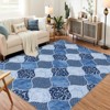 Geometric Trellis Area Rug – Vintage Medallion Distressed. Machine Washable, Stain Resistant, Non-Slip Indoor; For Living Room & Bedroom - 4 of 4