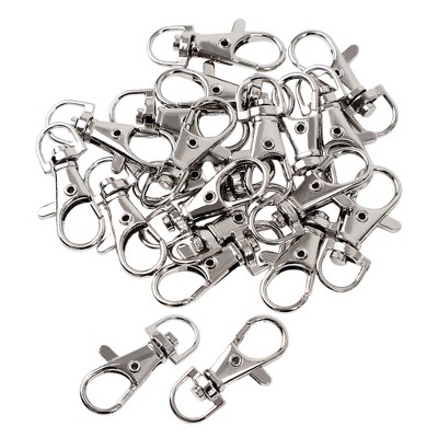 22mm Silver Keychains Key Rings With Lobster Swivel Clasps 