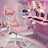 Hoffree Upholstered Massage Gaming Chair Ergonomic Office PC Chair with Bluetooth Speaker & RGB Light - 2 of 4