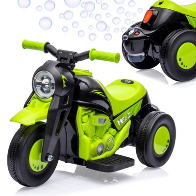 Kids Ride on Bubble Car, Hetoy 6V Battery Powered Electric Motorcycle 1.9 MPH Speed w/LED Headlights, Music, Pedal, Forward/Reserve