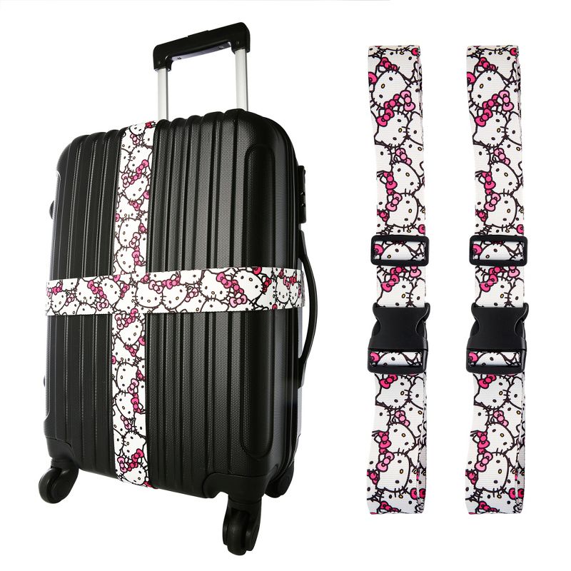 Sanrio Hello Kitty Luggage Strap 2-Piece Set Officially Licensed, Adjustable Luggage Straps from 30'' to 72'', 1 of 8