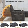 Vipbear 91" Sectional Sleeper Sofa Bed with Pull Out Bed,Reclining Backrest/Two Pull Out Beds/USB Ports/Cup Holders, Plush Corduroy - 4 of 4