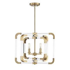 Savoy House Rotterdam 4 - Light Semi-Flush Mount in  Warm Brass - 1 of 4
