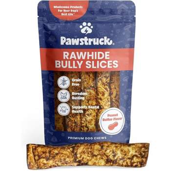 Pawstruck Natural Bully Slices Beef Hide Chews for Dogs - Made with No Artificial Ingredients - 1 lb. Bag