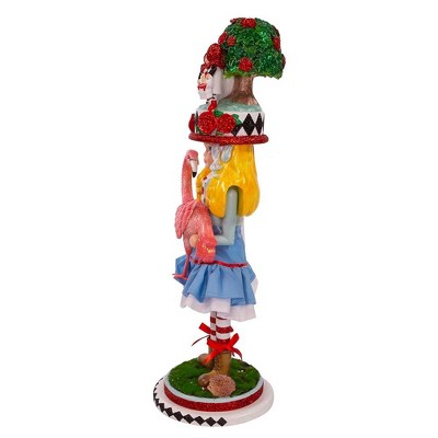 19-Inch Multicolored Hollywood Alice Nutcracker with Pink Flamingo