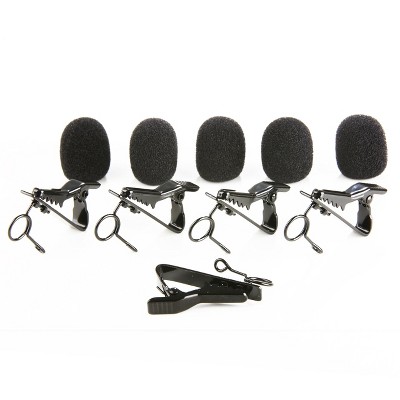 Movo MCW5 Lavalier Mic Clips and Foam Covers - 5 Replacement Pack
