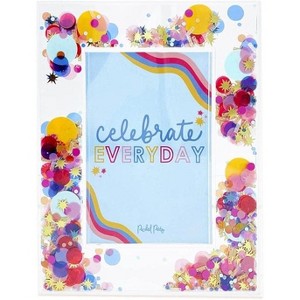 Packed Party Celebrate Everyday 4x6 Photo Frame; Cute Decorative Confetti Art Design Picture Display for Table Top; Acrylic Picture Frame with - 1 of 4