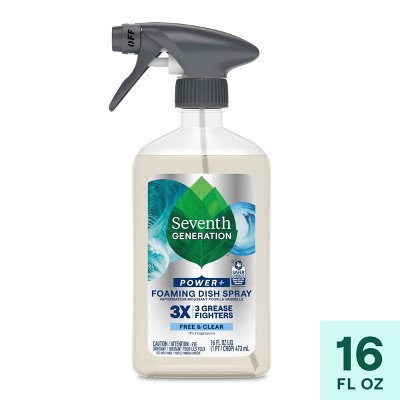 Seventh Generation Free & Clear Power Plus Foaming Dish Spray Soap - 16 fl oz