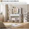 Vanity Table and Chair Set with 2 Drawers and Charging Station, Vanity Desk with Mirror and Lights - 4 of 4