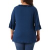 Agnes Orinda Women's Plus Size Ruffle V Neck 3/4 Sleeve Business Casual Dressy Blouses - 4 of 4