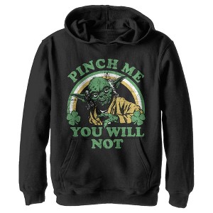 Boy's Star Wars Yoda St. Patrick's Day Pinch Me You Will Not Pull Over Hoodie - 1 of 4