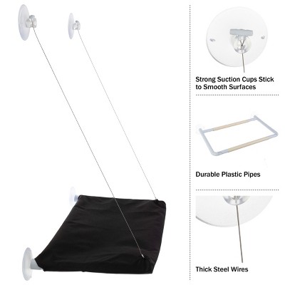 Black Oxford Cloth Cat Window Perch with Suction Cups