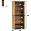 Tribesigns 70.9" Arched Bookcase, 6-Tier Mid Century Vintage Bookshelf, Standing Display Shelves for Living Room, Bedroom, Home Office, Brown & Black - 2 of 4