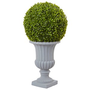 Nearly Natural 2.5-ft Boxwood Topiary with Urn (Indoor/Outdoor) - 1 of 2