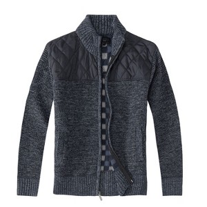 Gioberti Men's Knitted Regular Fit Full Zip Cardigan Sweater With Soft Brushed Flannel Lining - 1 of 3