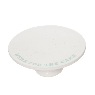 Totalee Gift For The Cake Ribbed Cer Pedestal Ceramic White