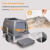 XXL Stainless Steel Cat Litter Box Enclosed Cat Litter Tray Box with Front Top Entry & High Side & Scoop for Puppy,Kitten - 4 of 4