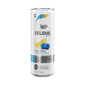 CELSIUS Fizz Free Blue Razz Lemonade Functional Energy Drink - 12 fl oz Can - 1 of 4