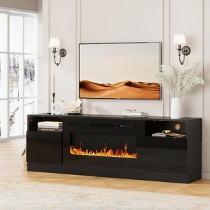 70" Fireplace TV Stand w/ 36" Fireplace - 12-Color Flames & Heater, Storage Cabinet, Entertainment Center for TVs to 80" - 1 of 4