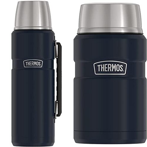 Thermos Beverage Bottle, Hot/Cold, Blue Mirror Stainless Steel, 40