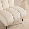 Lyngins 24.4" Wide Modern Upholstered Armless Chair with Rubber Wood Legs, High-Quality Chenille Fabric Accent Chair for Living Room, Bedroom, Office - 4 of 4