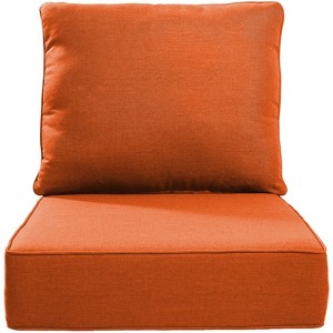 POCASSY 6" Outdoor Cushion Set, 24"x24" Replacement Water Resistant Zippered Cushion for Chairs - 1 of 4