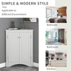 Small Floor Corner Cabinet with Doors and Adjustable Shelves, Freestanding Narrow Cabinet Organizer for Bathroom, Kitchen, Living Room - 4 of 4