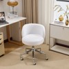 Karl Home Teddy Swivel Chair Adjustable Rolling Office Desk Chair with Wheels and  Support for Living Room white - 2 of 4