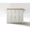 HomeStock  Alexandria Wood Top Rolling Kitchen Island Storage Cart, Microwave Stand, Spice Rack, White - 2 of 4