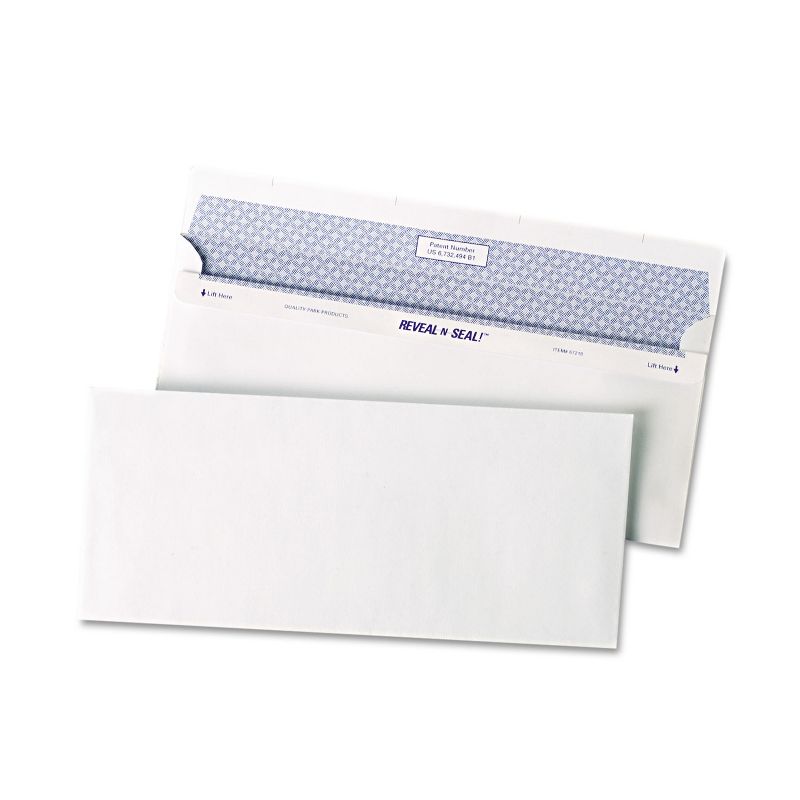 Quality Park Reveal N Seal Business Envelope #10 4 1/8 x 9 1/2 White 500/Box 67218, 1 of 4