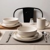 SEVOBAL 12-Piece Stoneware Dinnerware Set Microwave Dishwasher Friendly Stackable Matte Glaze Plates Bowls Service for 4, White, 10"*10"*2.4" - 2 of 4