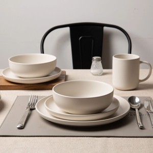 SEVOBAL Dining Bowls Eating Breakfast Family Friend Each Enjoy for 4, White, 10"*10"*2.4" - 1 of 3