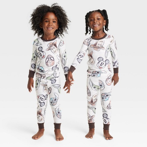 Women's Disney 100 Character Mash Up 2pc Matching Family Pajama Set - White  : Target