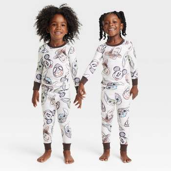 Toddler 2pc Disney 100 Character Mash Up Matching Family Pajama Set - White