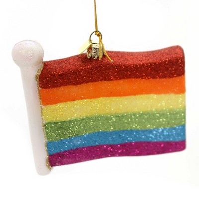 Noble Gems 3.75" Gay Pride Flag Ornament Rainbow Stripes  -  Tree Ornaments