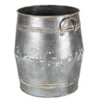 Set of 3 Farmhouse Iron Barrel-Shaped Planters Gray - Olivia & May: Indoor/Outdoor, No Assembly, 3 Sizes - 3 of 4