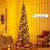 Tangkula 6/7/8 FT Pencil Christmas Tree w392/523/671 Memory Wire Branch Tips 140/190/250 LED Lights - 2 of 4