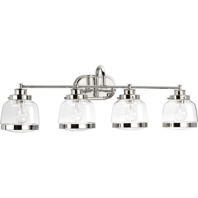 Progress Lighting Judson 4-Light Bath Vanity, Antique Bronze, Schoolhouse Globe Shade