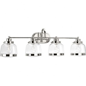 Progress Lighting Judson 4-Light Bath Vanity, Antique Bronze, Schoolhouse Globe Shade - 1 of 2