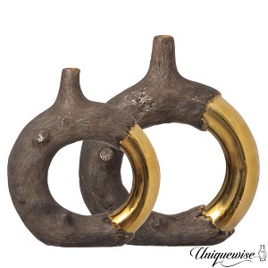 Uniquewise Resin Ring Vases Open Circle Design Contemporary Decorative Centerpiece Accent with Artistic Style - 1 of 4