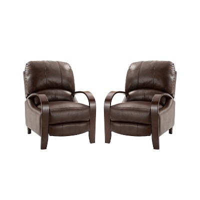 Set of 2 Alexandra Genuine Leather Manual Recliner | ARTFUL LIVING DESIGN