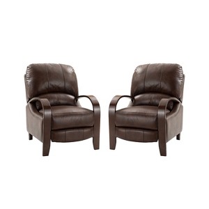 Set of 2 Alexandra Genuine Leather Manual Recliner| ART OF LIVING DESIGNS - 1 of 4