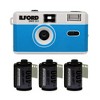 Ilford Sprite 35-II Reusable 35mm Analog Film Camera (Silver & Blue) & Film 3-Pk - image 2 of 3