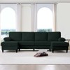 Mjkone 110" U-Shaped Sectional Sofa Couches with Double Chaises and Sleepable Armrests,Corduroy Upholstered 4-Seater Sofa - 3 of 4