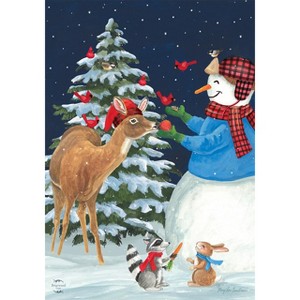 Briarwood Lane Season Of Giving Christmas Garden Flag Snowman Deer Cardinals 18" x 12.5" - 1 of 4