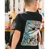 Deux par Deux Boy Organic Cotton Graphic Tee Black and Multicolored Dino - 3 of 4